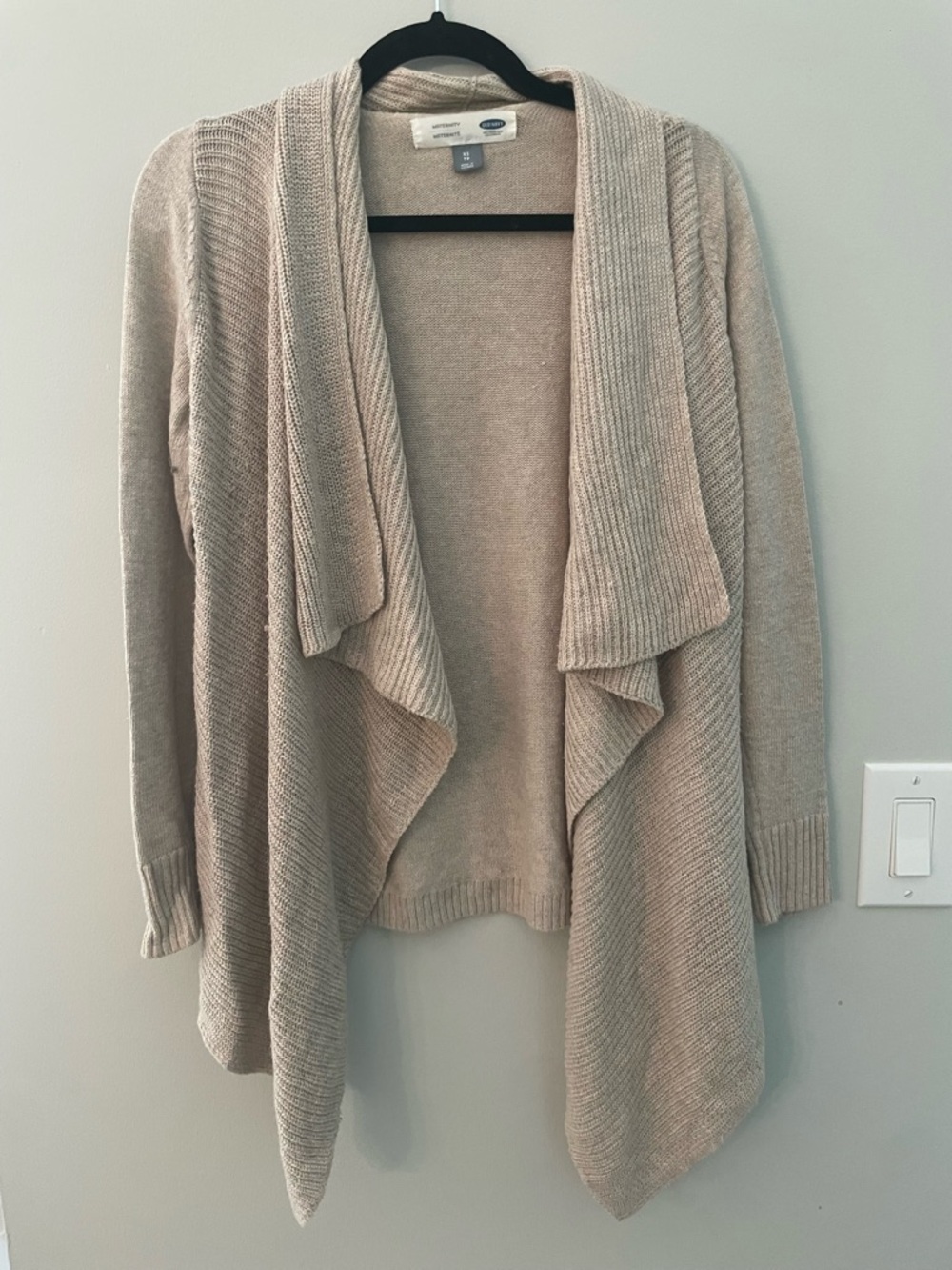 Old Navy  Open-Front Draped Cardigan Sweater - Taupe maternity size XS